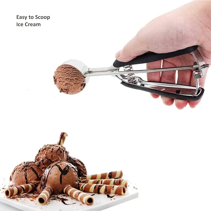 Cookie Scoop, Ice Cream Scoop, Cookie Scoops for Baking, 18/8 Stainless Steel Cookie Scooper for Baking, Cookie Dough Scoop, Ice Cream Scooper with Trigger Release, Non-slip Grip (42MM)…