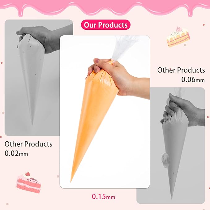 24 Inch Extra Large Piping Bags Disposable, 120Pcs Thickened Icing Piping Bags, Food Grade Cake Decorating Bag for Dessert, Pastry, Cookies, Cupcake Decorating