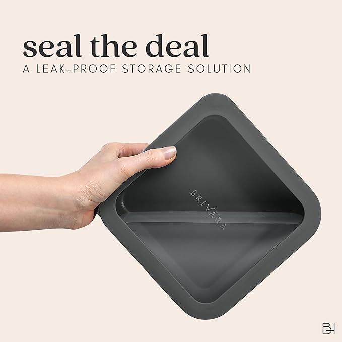 Ceramic Coated Glass Food Storage Container | No PTFE, PFOA, PFAS, and BPA | Reusable Non Toxic Meal Prep Container with Glass Lid | Easy To Store | 11 Cup Rectangle [Onyx]