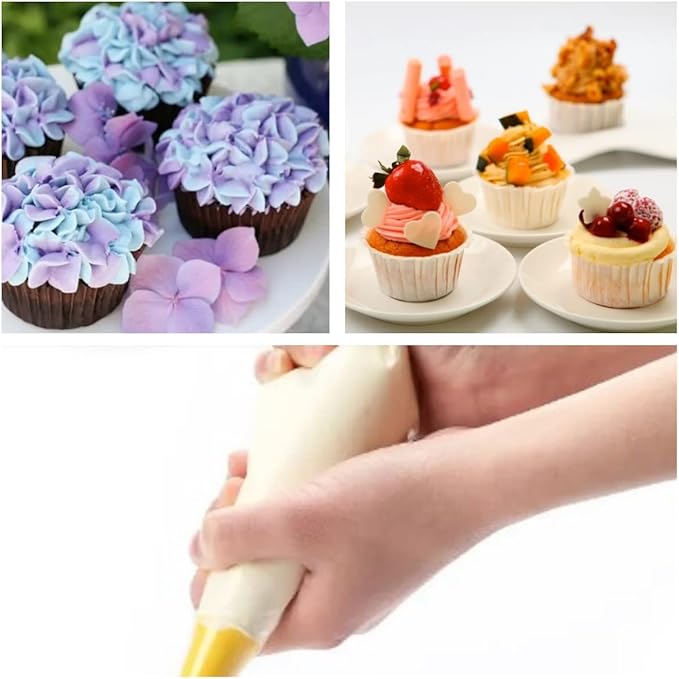 24 Inch Extra Large Piping Bags Disposable, Thickened 100Pcs Disposable Clear Plastic Icing Piping Bags, Food Grade Cake Decorating Bags for Dessert, Pastry, Cookies, Cupcake Decorating