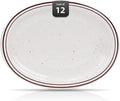 Stoneware Narrow Rim Brown Speckle, Oval Platter 13.5" x 10.5", Case of 12