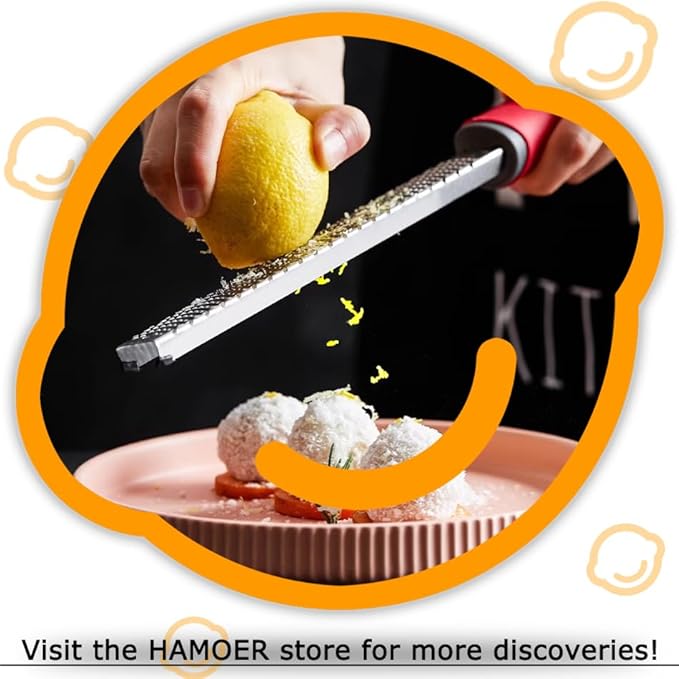 Cheese Grater and Lemon Zester, Handheld for Grating Cheese Chocolate Citrus Peel Ginger Potatoes,two Kitchen and Bar tools