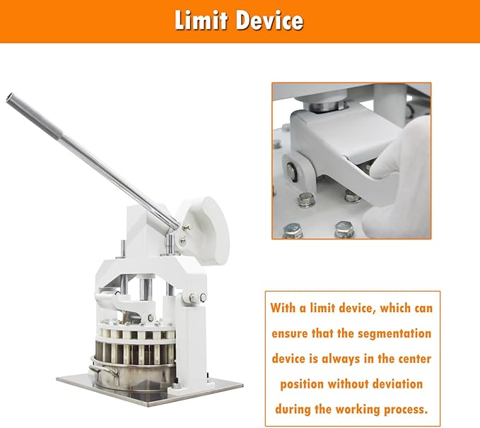 INTSUPERMAI Dough Divider Cutter Machine 40PCS Manual Dough Divider Rounder 2 Pans Hydraulic Dough Equal Cutter DIvider Cutting Machine 0.95oz-5.08oz(27g-144g)