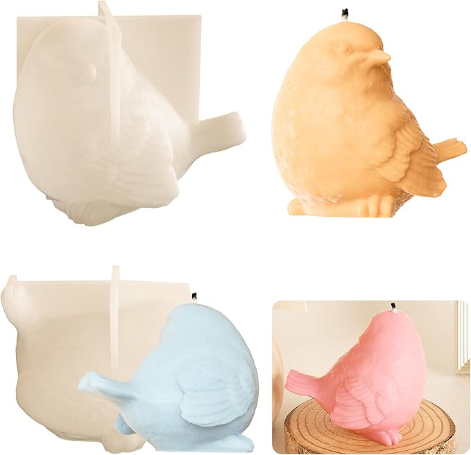 Animal & Bird Resin & Silicone Candle Mold Set - 3D Animal Mold for Home Decor & Candle Making