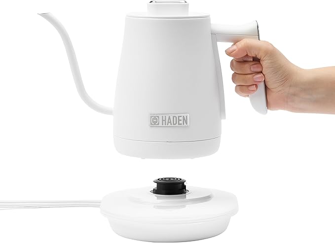 Haden Electric Tea Kettle, Gooseneck Hot Water Boiler, 0.6L Teapot, Ivory/Copper