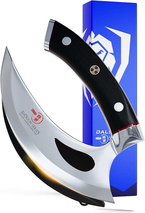 Dalstrong Ulu Knife - 6.5 inch - Rocking, Mincing, Slicing Meat & Herb Knife - Shogun Series Elite - Japanese AUS-10V Super Steel Kitchen Knife - Black G10 Handle - w/Sheath