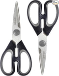 LIVINGO 7.5" Kitchen Scissors All Purpose for Sharp Cutting Small Bones & Vegetables, with Nutcracker Grip Comfortable, Heavy-duty Food Shears for Home Cooking