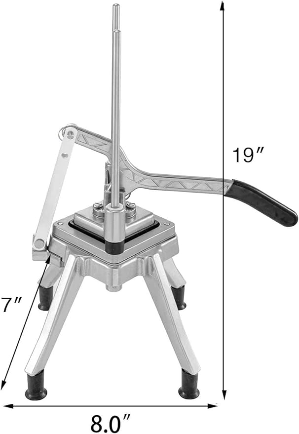 WMM Upgrade Commercial Vegetable Fruit Chopper With 1/2″,1/4″,3/8″ Blades Heavy Duty Professional Food Dicer Kattex French Fry Cutter Onion Slicer Stainless Steel For Tomato Peppers Potato Mushroom