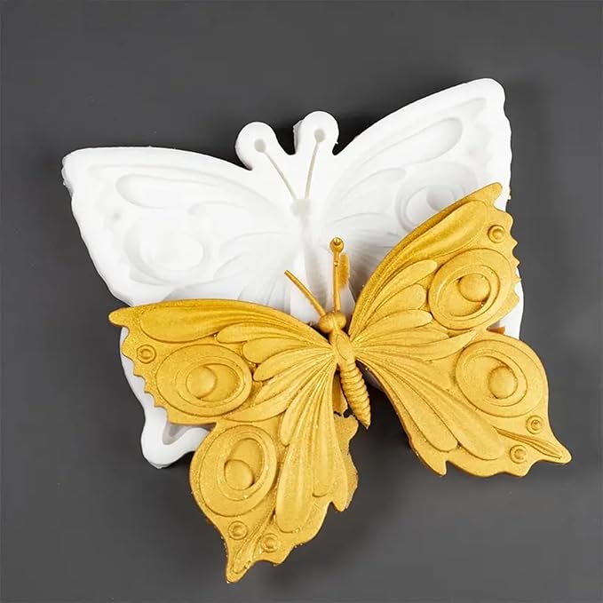 1Pcs 3D Butterfly Silicone Mold, Non-Stick Butterfly Cake Decoration Fondant Molds, for Kitchen Baking, Chocolate, Candy, Biscuits, Flower Paste, Resin Mold, Clay Modeling, Home Decor