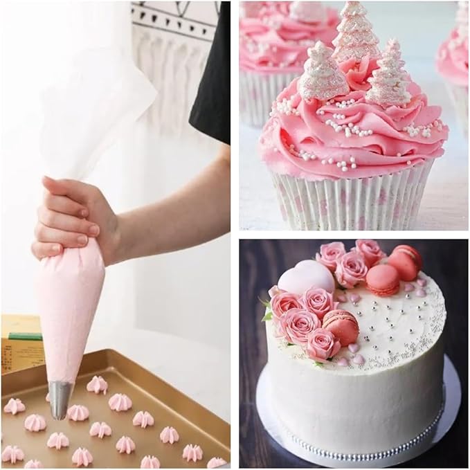 Disposable Piping Bags 18 inch, 200 Pcs Disposable Piping Bags, Disposable Large Pastry Bags for Cupcake, Cake Disposable Decorating Bags for Frosting