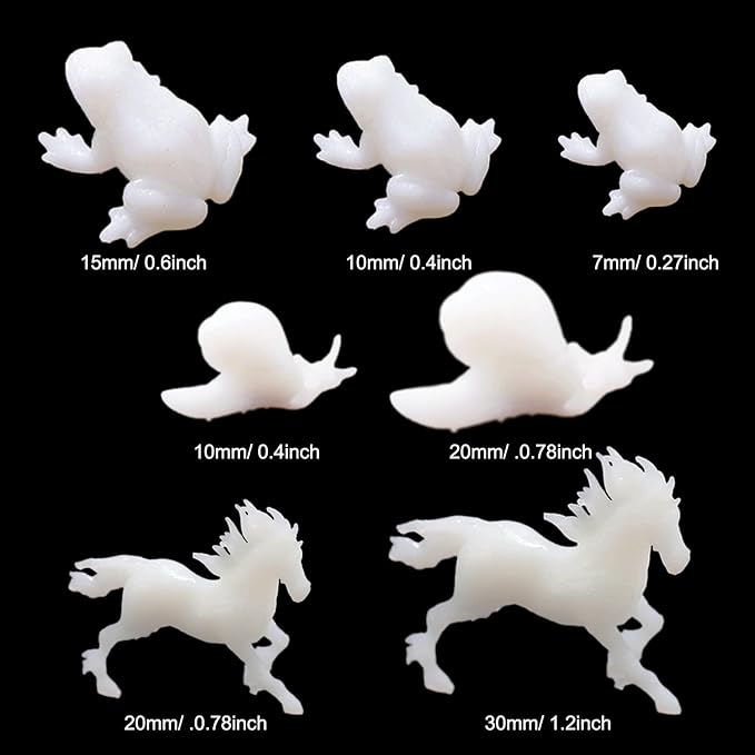 Woohome 7 PCS 3D Resin Mould Filler Casting Moulds, Mini Frog Snails Horse Epoxy Moulds for Jewelry Making, Art Crafts DIY Supplies