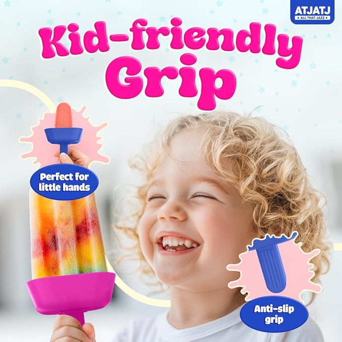 5 pcs Drip Free Popsicle Holders for Kids, Reusable Silicone Ice Cream Holder With Straw, Mess Free Popsicle Drip Catcher for Toddlers, Dishwasher Safe BPA Free, Fit Standard Stick Ice Pop (5 Colors)