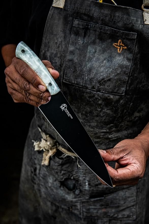 Middleton Made Knives Echo 8 Inch Chef Knife - Handmade Professional Chef Knife - Chefs Knife Made with AEB-L Stainless Steel - USA Made Knife - Great Chef Gifts - Pearl