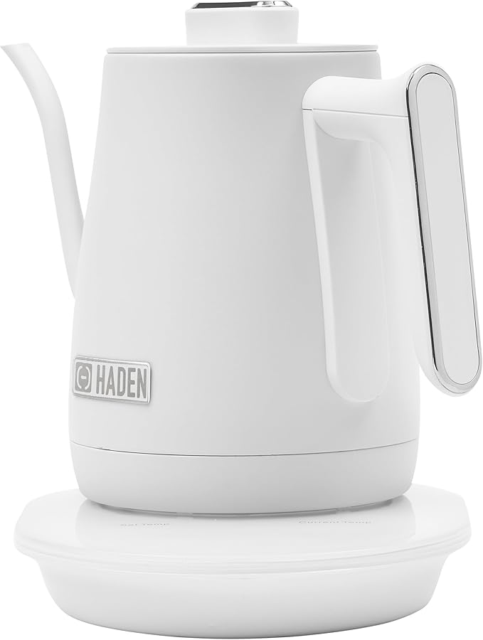 Haden Electric Tea Kettle, Gooseneck Hot Water Boiler, 0.6L Teapot, Ivory/Copper