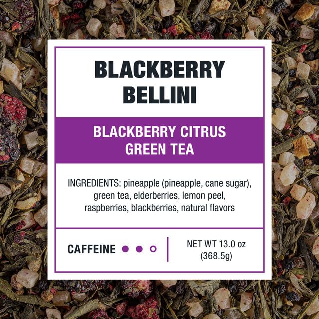 Tiesta Tea - Blackberry Bellini Cold Brew, Loose Leaf, Blackberry Citrus Green Tea, Medium Caffeinated, Cold Brew Packets, Makes 64 oz of Pitcher Per Bag (Pack of 10)