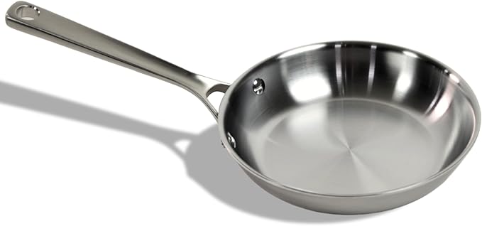 STRATA Carbon Steel Clad 8.5" Frying Pan Skillet, 3-Ply Carbon Steel Cookware with Aluminum Core, Lightweight (1.8 lbs), Even Heating, Stick-Resistant When Seasoned, Versatile & Fast-Heating