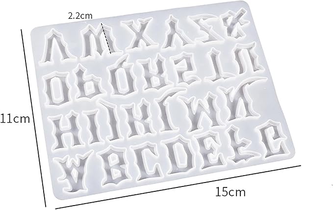 Gothic Mini Letter Alphabet Letter Resin Cylinder Candle & Resin Mold - Resin Casting Silicone Molds for Home Decor & Candle Making Wave Spiral Mold