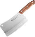 KOFERY Heavy-Duty 7-Inch Meat Cleaver Knife for Bones and Meat - High Carbon Stainless Steel Butcher Knife with Wooden Handle - Lightweight Full-Tang Chinese Cleaver for Powerful Cutting