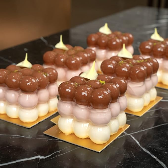Restaurantware-6 Cavities Pastry & Baking Mold, 1 Oven-Ready 3D Mold - Flexible, Freezable, White Silicone Silicone Mold For Baking, Easy Release, For Chocolate, Cheesecake, Jelly, Or Mousse
