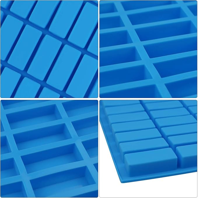 Mity rain 40 Cavities Rectangle Silicone Mold - Caramel Candy Trays Molds for Chocolate Truffles, Ganache, Jelly, Praline, Ice Cube Tray, Gummy(blue)