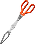 Shark BBQ Pitmaster Tongs, 17 Inch Professional Grade Barbecue Grilling Tongs, Premium Stainless Steel Heavy Duty Tong for Big Hands, Heat Resistant Non-Slip Grip, Dishwasher Safe (Hunter Orange)