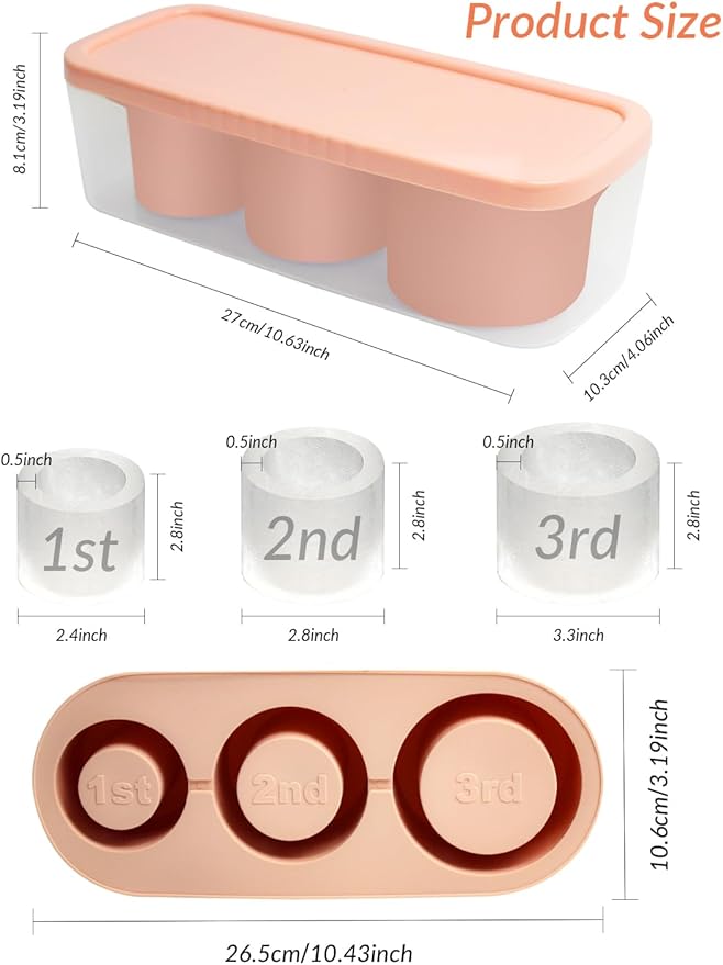 Ice Tray Mold for Stanley Cup, 2025 Tumbler Cup Ice Mold, Silcone Ice Cube Tray with Lid for Tumbler, Easy Fill and Release Ice Maker for Whiskey, Cocktail BPA-Free.30-40 oz