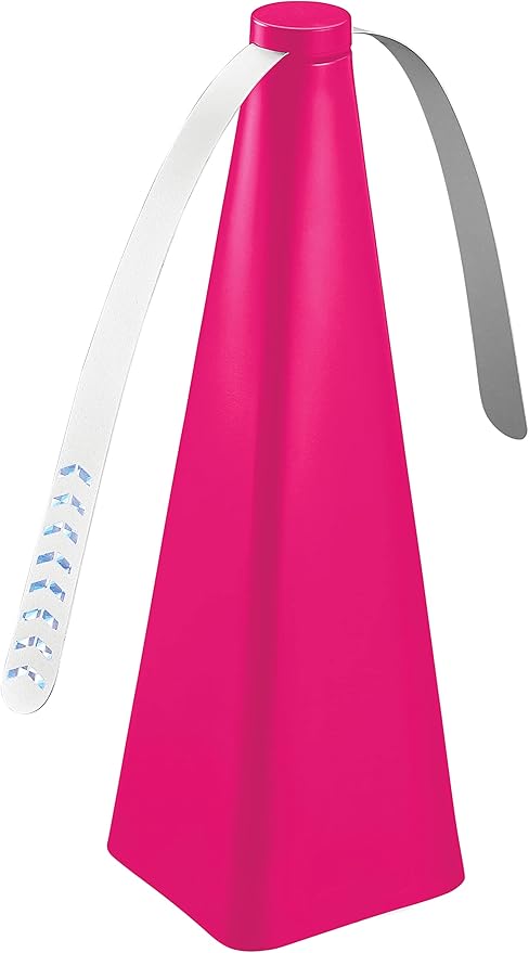 Treva Chemical Free Bug Fan, Fly Deterrent with Holographic Blades to Clear Bugs, Mosquitoes, and Flies, Battery Powered Fly Fan, Raspberry (2 Pack)