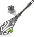 Dishwasher Safe Whisk, Professional Whisks For Cooking Non-Scratch, Stainless Steel & Silicone Wisk, Plastic Rubber Whisk Tool For Nonstick Cookware Pans, Heat Resistant Whisk 12-Inch, Grey