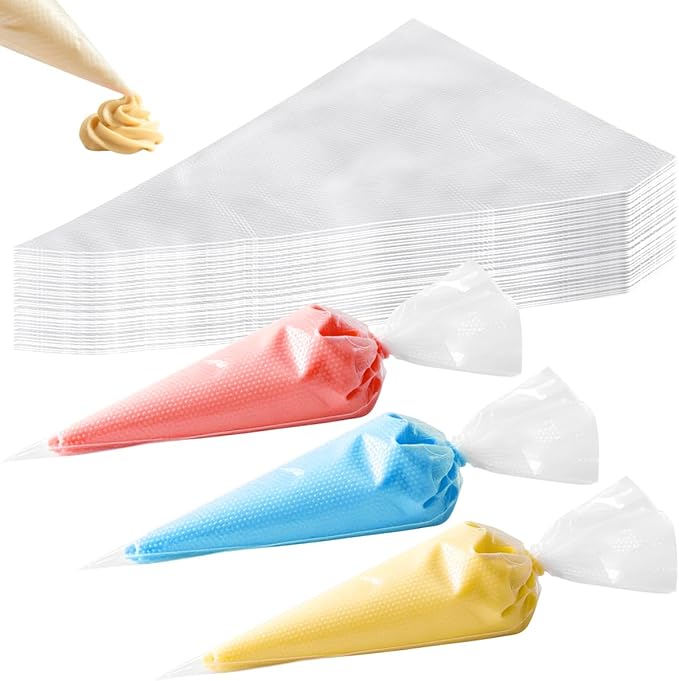 10 Inch Disposable Piping Bags 200PCS, Icing Piping Bags for Frosting, Thickened Non-Slip and Anti-Burst Pastry Bags for all Size Tips Couplers and Baking Cookies Candy Supplies Kits