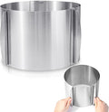Hushee 1 Piece 6 to 12 Inch Cake Ring 5.9 Inch High Adjustable Cake Mold Baking Rings Kit Round Stainless Steel Decorating Bakeware Tools with Scaling for Mousse Baking Dessert Making (8 cm)