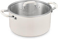 10 Quart Tri-Ply Stainless Steel Stock Pots with Lid, BEZIA Induction Soup Pot with Lid, Large Kitchen Cooking Pots with Silicone Handle, Compatible with All Cooktops, Free of PTFE/PFOA/PFOS