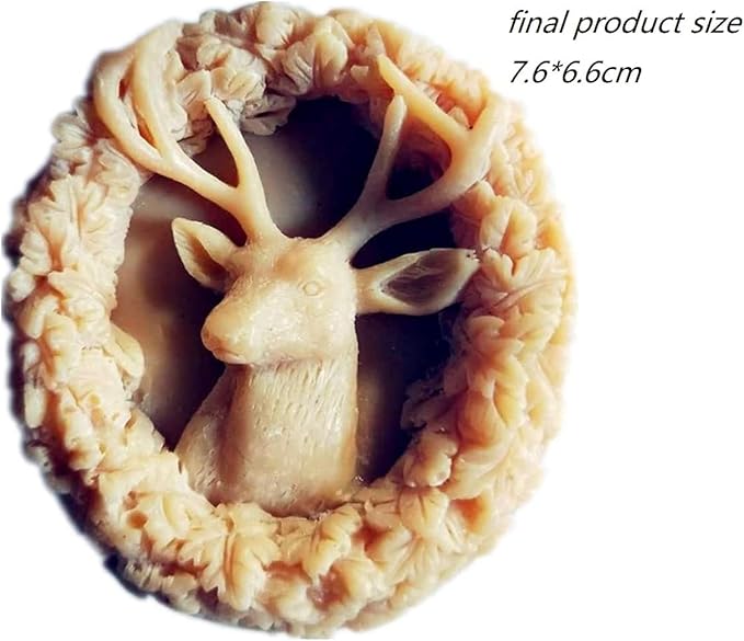 Deer Silicone Animal Soap Mold - Round Shape for Candle and Cake Decoration
