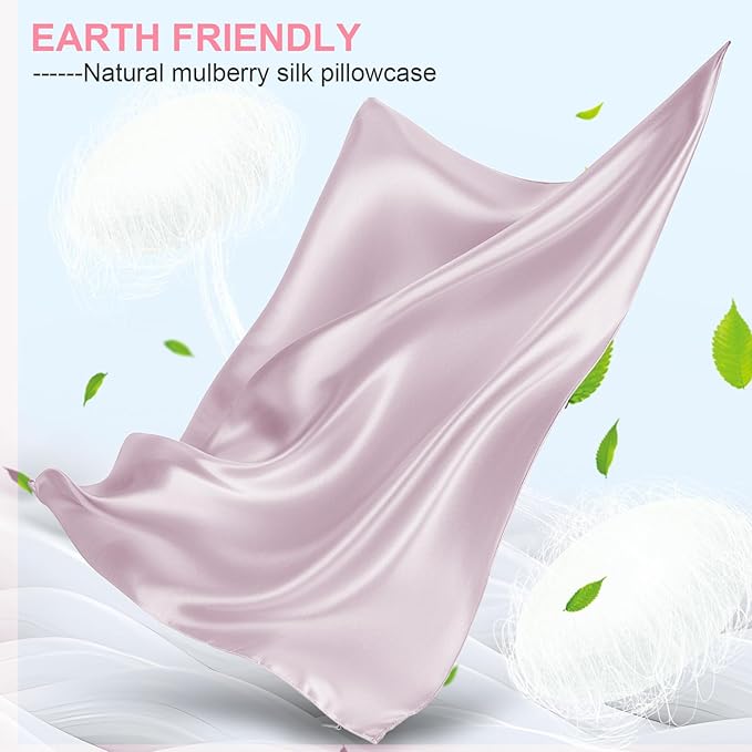 Mulberry Silk Pillow Cases 2 Pack King Size 20x36 Inches with Hidden Zipper, Ultra Smooth and Soft Breathable Cooling Silk Satin Pillowcase Set of 2, Better for Hair and Skin, Gifts for Women Men