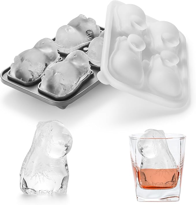 Nax Caki 3D Capybara Ice Cube Mold Fun Shapes, Capybara Gifts for Women & Capybara Lovers, Cute Large Craft Ice Mold, Big Capybara Ice Cube Trays for Whiskey Cocktails Bourbon