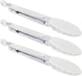 7 inch Cooking Tongs, MSY BIGSUNNY Set of 3 Mini Kitchen Tongs Silicone Serving Tongs With Silicone Tips for FoodGrill, Salad, BBQ (Snow White)