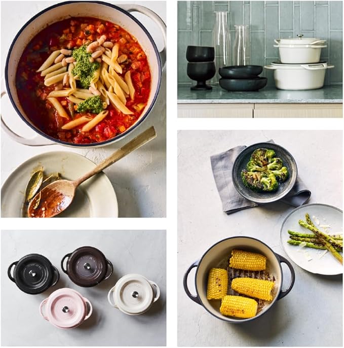Vermicular Oven Pot | Non-Toxic Enameled Cast Iron Pot | 26cm Shallow (3.9 Qt) | Oven-safe | Induction-compatible | Dutch Oven | Made in Japan | Serves 3-4 | Matte Black