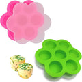 GOKCEN's Silicone Egg Bite Molds [2 Pack] Instant Pot Accessories - Fit Instant Pot 5,6,8 qt Pressure Cooker - Food Freezer Tray with Lid - Reusable Storage Container (Pink & Green - Egg Bite Mold)