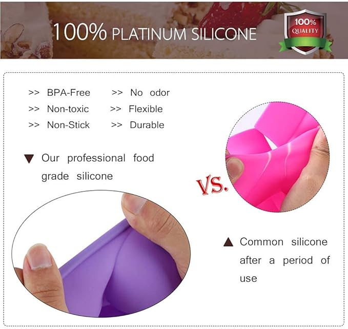 Silicone Jello Molds Non Stick Baking Mold, Fluted Tube Cake Pan Bakeware for Jello, Gelatin, Mousse and Cakes, BPA Free