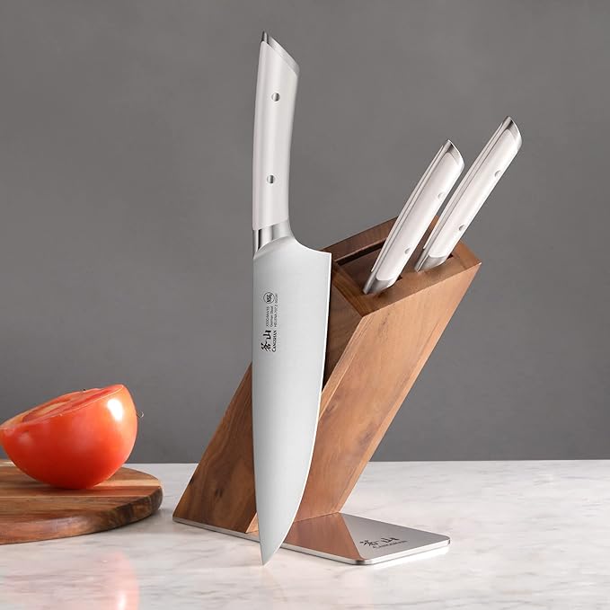 Cangshan HELENA Series German Steel Forged, HUA Knife Block Set (4-Piece, White)