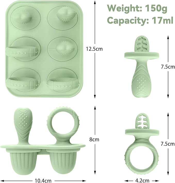 Silicone Toddlers Popsicle Molds with Sticks, Mini Popsicles Molds for Baby Breastmilk Popsicle Molds for Teething Relief, Frozen Treats Maker Popsicle Maker Ice Pop Mold for Babies Kids