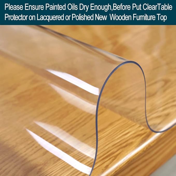 16x67 Inch 1.5mm Thick Clear Table Protector for Bench Entryway Coffee Dining Room End Side Bedside TV Cabinet PVC Plastic Tablecloth Cover Vinyl Easy Clean Waterproof Wipeable Furniture Topper Mat