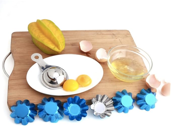 Unomor Pcs Stainless Steel Sauce Dish Egg Tart Tins Egg Tart Shell Baking Pan Puto Molder Filipino Baking Supplies Dish Mini Paper Cups Mold Cake Portuguese s
