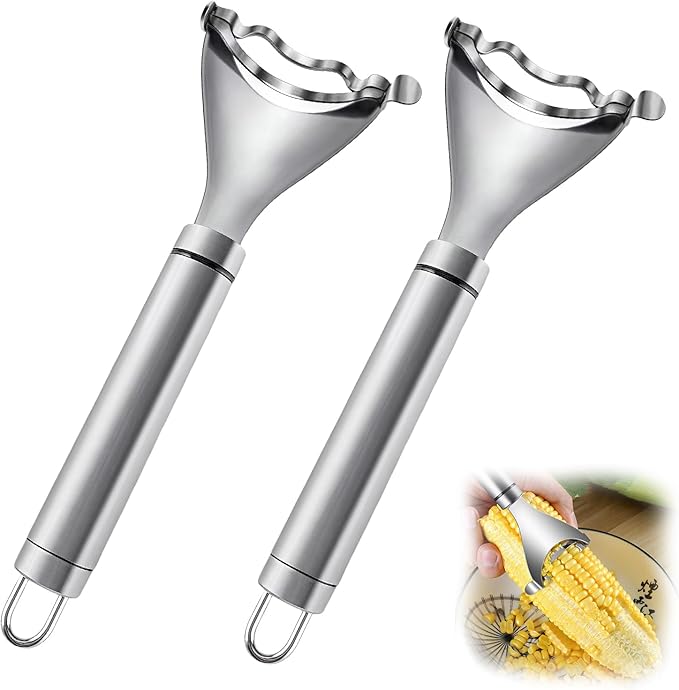 2 Pcs Corn Peeler, Corn Stripper Corn Cob Stripper Tool,Corn Stripper for Corn on the Cob Remover Tool，Corn Thresher with Ergonomic Handle，Kitchen Gadget