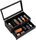 Knife Display Case, 2-Layer Pocket Knife Case Display & Storage Knives, Solid Wood Knife Case for Collections, Gift for Boyfriend Fathers Day Birthday Gifts(Black)