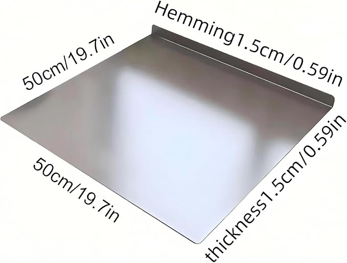 Large Stainless Steel Cutting Board,Suitable for Cutting Meat,Dicing,Vegetables,Fruits,Bread and Baking.ItIsConvenienttoClean,EasytoStoreandCan Be Washed in a Dishwasher (11.8 * 15.7in)