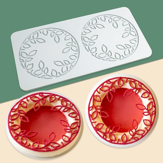 Hollow Leaf Silicone Mold Chocolate Candy 3D Hollow Leaf Candy Mold Food Cooking Meals Decorations Fondant Mold Polymer Clay Molds (Leaf Ring O_8.8x4.52x0.12inch)