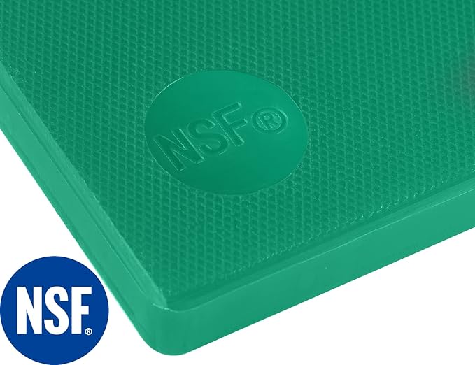 CURTA Cutting Boards for Kitchen, 18" x 12" x 0.5" Green Color Coded Plastic Chopping Board with Anti Slip Surface Dishwasher Safe