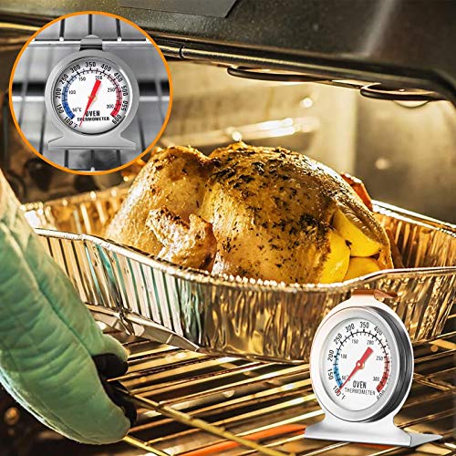 in Oven Thermometer for Grill Smoker BBQ 50-300°C/100-600°F, Instant Read Precision Stainless Steel Electric/Gas Oven Thermometers, Analog Thermometer Gauge for Kitchen Cooking Baking