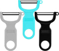 Original Vegetable Fruit Peeler Carbon Steel Blade 3 Pack Grey/Blue/Black…