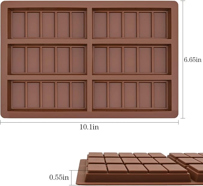 Wax Melt Molds Silicone,Rectangle Silicone Wax Melt Chocolate Bar Mold For Wickless Wax Melt Candles Chocolate Bakeware Molds